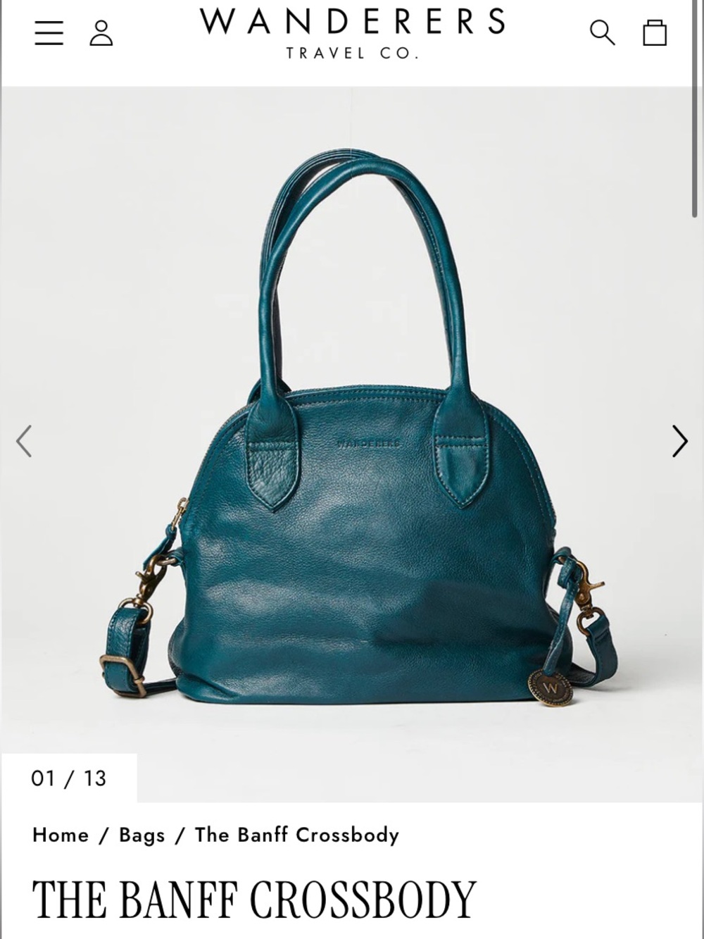 Wanderers The Banff Teal Leather Women's Hand Bag